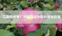 百度知道推广小技巧让你顺利增加反链