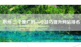荆州 三个推广的seo小技巧提升网站排名